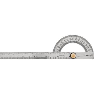 Imagem de Transferidor De Ângulos Goniômetro 0-180 Graus Aço Carbono - - Nove54