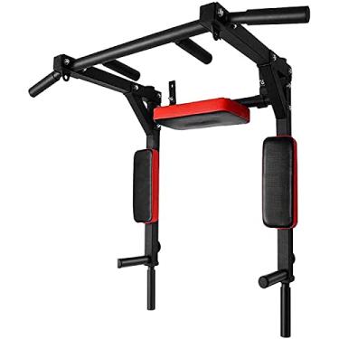 Imagem de Barra de puxar para cima montada na parede/barra de queixo estação de imersão de torre elétrica para ginástica interna em casa conjunto de torre elétrica equipamento de treinamento suporte de mergulho