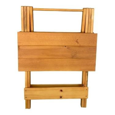Imagem de Mesa Mesinha Bar Dobrável Compacta em Madeira de Pinus - Para Casas, Apartamentos, Bares, Areas Gourmet ou Lazer(COR MEL (COM PINTURA))