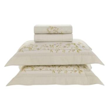 Imagem de Jogo de Cama King Karsten, 100% Algodão Percal, 200 Fios, 4 Peças, Conjunto de Roupa de Cama (Eva, Queen)