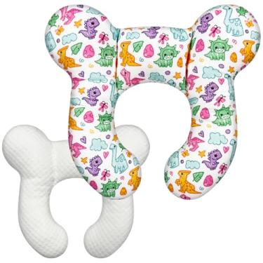 Imagem de DEEZOMO Travesseiro de pescoço de bebê – Travesseiro de cabeça de viagem atualizado para suporte de bebê, apoio de cabeça portátil para crianças e crianças para passeios de carro, aviões, viagens de