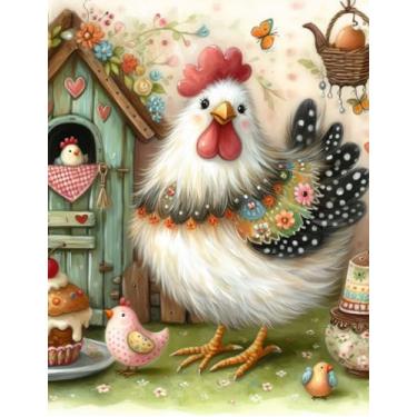 Imagem de Amshem Kits de pintura de diamante de galinha para adultos,