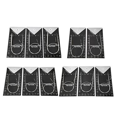 Imagem de Generic Conjunto de Agulhas de tricô Circulares de Vários Tamanhos Superfície Polida Lisa 11pcs 43/65/80cm Agulha de Tecelagem de Suéter para Ferramentas DIY Circular de Aço Inoxidável (43cm)