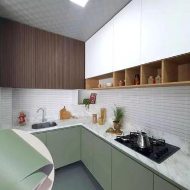 Imagem de Vinil Adesivo Jateado Verde Oliva Fosco P/Móveis Geladeira Parede Envelopamento Decorativo (3mt x 60cm)