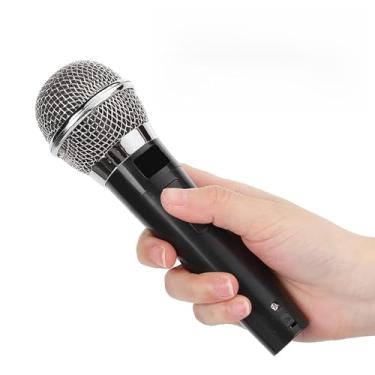 Imagem de Cryfokt Microfone Portátil Com Fio Unidirecional Microfone de Bobina Móvel Dinâmica para DVD/KTV, Ampla Resposta de Frequência para Instrumentos Orais e Musicais, Plástico Resistente e Material