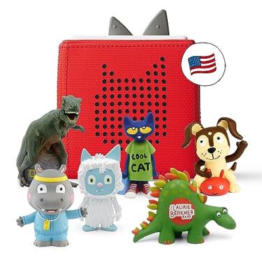 Imagem de Tonies for Teachers Audio Player Starter Kit with Pete The Cat, Healthy Habits, Laurie Berkner, National Geographic Dinosaur, and Yeti - Red