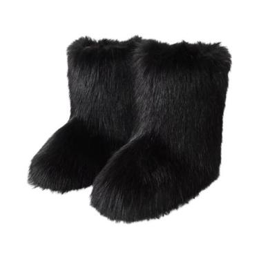 Imagem de Y2K Botas fofas de cano médio inverno moda feminina botas de neve sapa