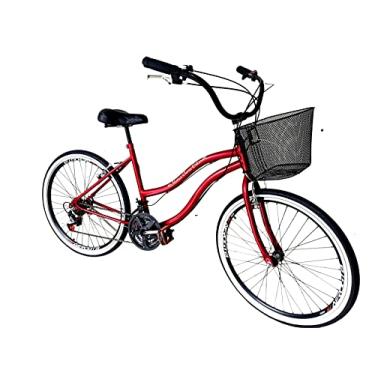 Imagem de Bicicleta Aro 26 Beach Aro Aero 18v E Cesta Vermelha