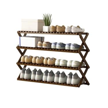 Imagem de Prateleira de sapato de pé livre, sapateira de bambu, sapateira para armário, prateleira multiuso, organizador de armazenamento de sapato, para saltos altos, treinadores, chinelos, na entrada, armário