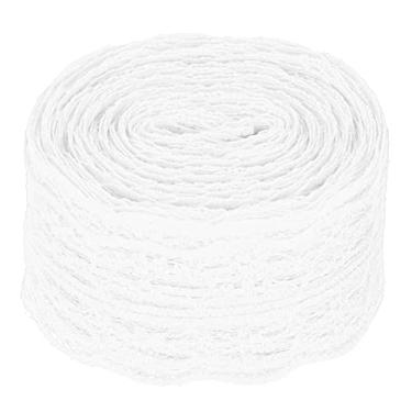 Imagem de Fita de renda estilo vintage, suprimentos acolchoados reutilizáveis ​​para decoração de casamento, uso diário, material de nylon, 10 metros (Branca)