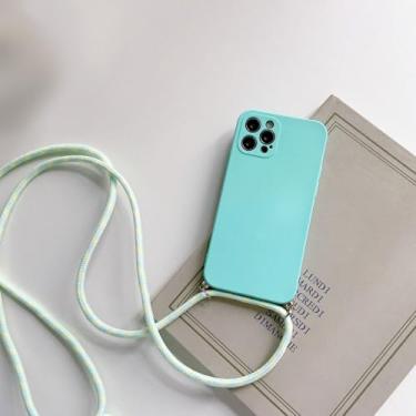 Imagem de Colar crossbody cinta cordão cabo de silicone caso de telefone para xiaomi 11t mi 6x 8 9 se a2 11i 11x pro 11 lite 5g cc9 mix 2s 3 4, azul, para mi 11