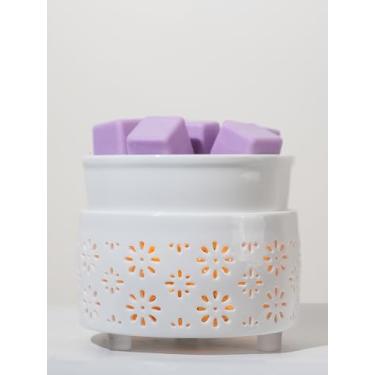 Imagem de QCYBDGLOV Aquecedor elétrico de cerâmica para derretimento de cera e derretimento de óleo de cubo fofos aquecedores pequenos aromaterapia para queimador decorativo doméstico derrete vela perfumada