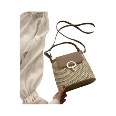 Imagem de Bolsa Transversal De Palha Para Mulheres, Moda Tendência Estilo Corean