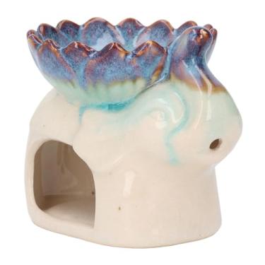 Imagem de Cryfokt Cerâmica Elefante Cera Aquecedor Gelo Crack Textura Queimador de óleo Essencial para Decoração de Escritório Em Casa chá Luz Fragrância Vela