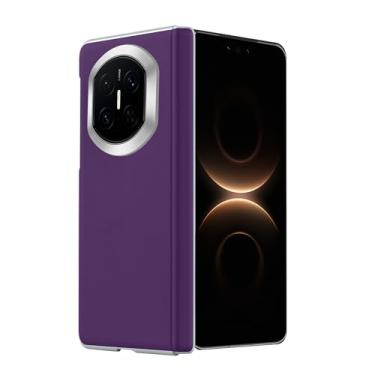 Imagem de LYJSMGZ Capa magnética para Huawei Mate X7, levantada acima da câmera, proteção de dobradiça à prova de choque, capa antimanchas, suporta carregamento sem fio, roxo, Mate X7