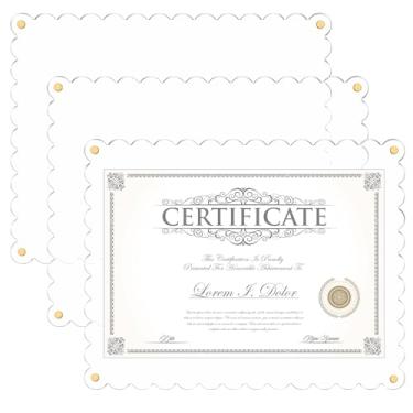 Imagem de AceOrbit 3 peças de porta-retrato de acrílico recortado, 28 x 35,5 cm, autoadesivo, sem perfuração, sem moldura, transparente para diploma, certificado, documentos, retratos de família, galeria de