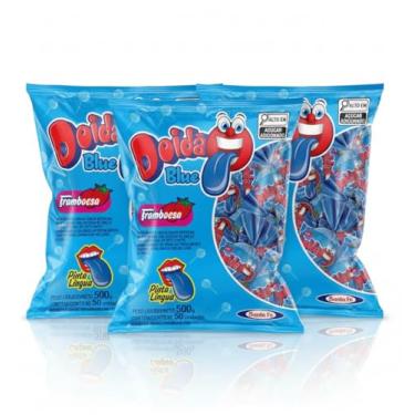 Imagem de Santa Fe Pirulito Doidao, Sabor Chicle, Kit com 3 Pacotes, 500g