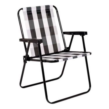 Imagem de Cadeira de Praia Portátil Plegável - Ideal para Jardim, Piscina e Camping, Suporta 120Kg, Cores Variadas (Retro)
