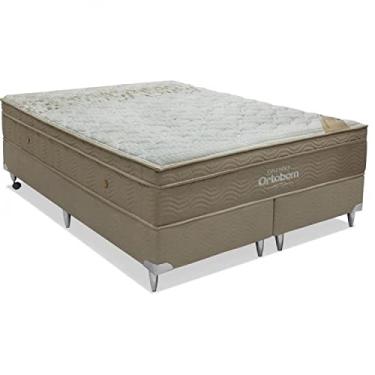 Imagem de Cama Box Queen Ortobom Colchão Viscomemory Ortobom Bege/Branco