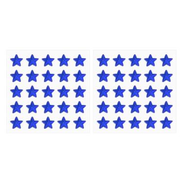 Imagem de Generic Star Gem Stickers 10 mm, 2 folhas autoadesivas acrílico estrela strass joia adesivo cristal enfeite folha para artesanato decoração de unhas maquiagem DIY, azul escuro