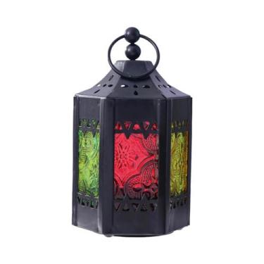 Imagem de 1 peça, ferragens retrô europeias, vidro colorido à prova de vento, lâ