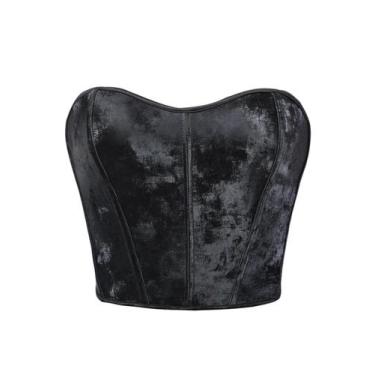 Imagem de Espartilho pretostraplesschest-suporte cintura-cinacável espartilho fe