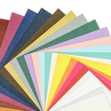 Imagem de Yalofey Papel cartolina perolado, 25 cores, 50 folhas, tamanho A5, para artes e artesanato, confecção de cartões, scrapbooking