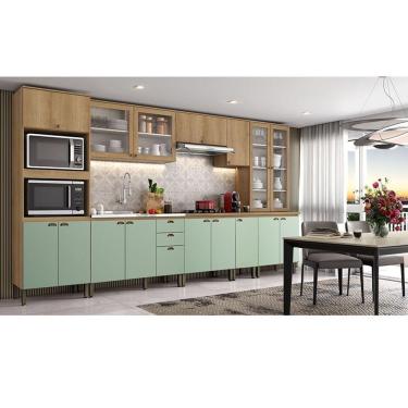 Imagem de Cozinha Modulada Finesse Ambiente Composição 13 Capuccino Menta - Thb