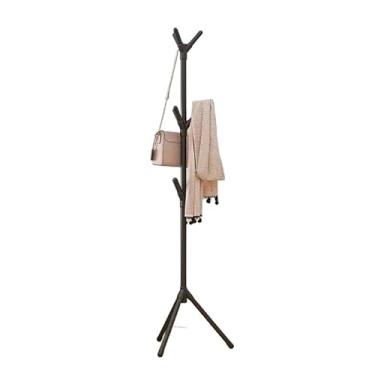 Imagem de Cabideiro de chão com 9 ganchos e base antiderrapante, perfeito para guardar roupas. (Branco)