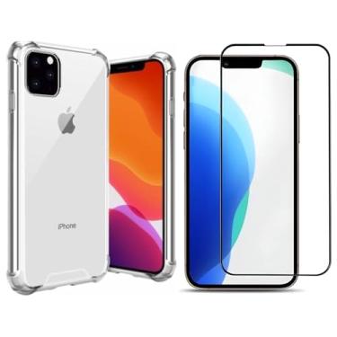 Imagem de [GL CASES] Capa iPhone 12 Case Slim Clear Capinha Anti Impacto Reforçada Silicone Transparente Flexível Anti Choque + Pelicula iPhone 12 De Vidro 3D Com Cobertura Total