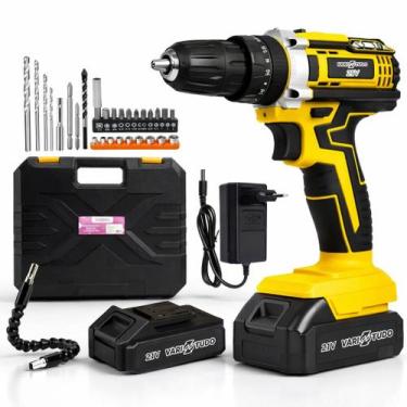 Imagem de Furadeira e Parafusadeira de Impacto 21V Sem Fio 2 Baterias LED 32 Ace