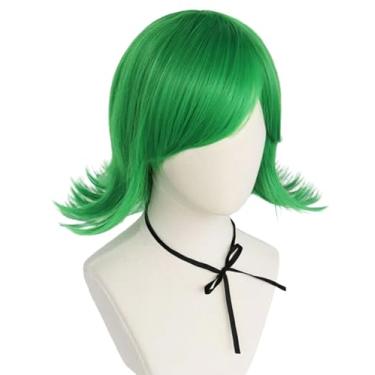 Imagem de QHQ-SHININGLIFI Peruca Curta Verde Com Touca Disgust, Cabelo Sintético Feminino Para Cosplay De Anime, Filme Divertida Mente 2, Comic-Con, Festas, Fantasias; 55 Anos