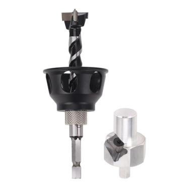 Imagem de Hyuduo Kit de Broca para Buraco de Cachorro, 19mm, Conjunto de Ferramentas de Chanfro para Cachorro Com Localizador de Perfuração Vertical de Liga de Alumínio para Bancada de Trabalho,