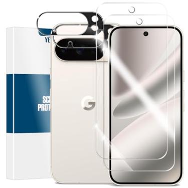 Imagem de YEYEBF Protetor de tela para Google Pixel 10 Pro, [2 + 2 unidades] de vidro temperado e lentes de câmera [desbloqueio ultrassônico de impressão digital] [compatível com capas] [sem bolhas] protetor de