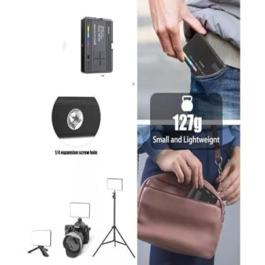 Imagem de luz rgb 2700k-6500k recarregável、luz de preenchimento fotográfica portátil、luz quente para fotografia profissional (RBG)