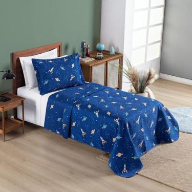 Imagem de Kit Colcha Infantil Dupla Face Bouti Kids Solteiro 02 Peças Galaxia - 