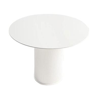 Imagem de x3anggyt5 Mesa de centro branca moderna de 70 cm, mesa de jantar redonda pequena para sala de estar, quarto, cozinha, mesa de centro, pequena mesa de reunião para escritório em casa, mesa lateral
