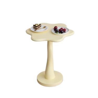 Imagem de Mesa lateral de madeira moderna em forma de nuvem, design minimalista moderno, mesa de canto de sofá criativa, perfeita para sala de estar ou quarto, economia de espaço, simples (bege)