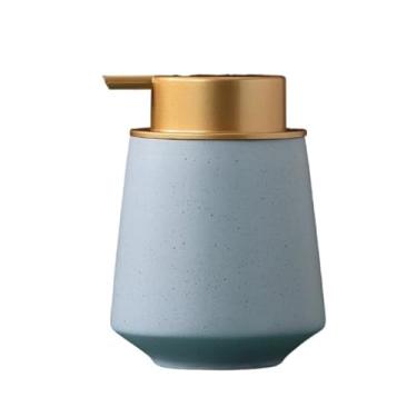 Imagem de KHUTRW3D Dispensadores de sabonete, dispensador de sabão de cerâmica com bomba fácil de pressionar, frasco de loção de sabão de porcelana de 400 ml para banheiro ou pia de cozinha, garrafa bomba de