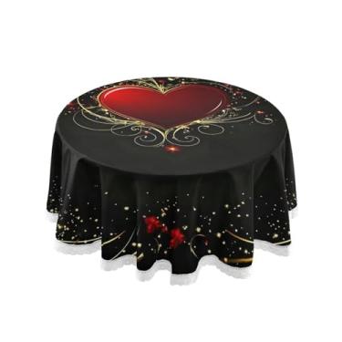 Imagem de Qilmy Toalha de mesa redonda de palmeira de treliça verde, 152 cm, resistente à água, à prova de derramamento, capa de mesa grande para jantar de reunião de família em ambientes internos e externos