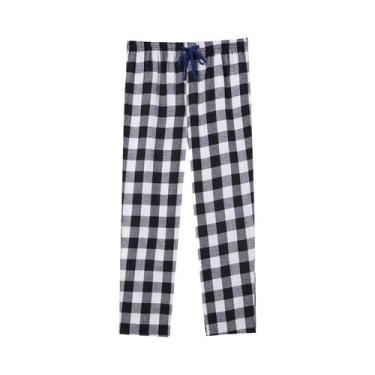 Imagem de Calças De Pijama Masculinas Em Flanela Xadrez Outono Inverno Casuais C