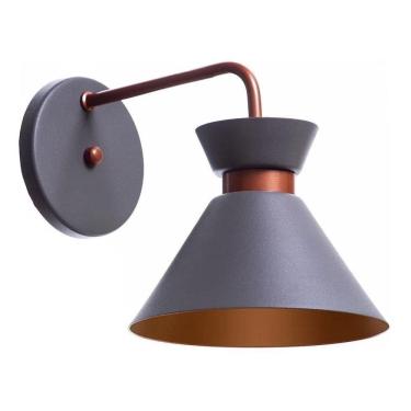 Imagem de Arandela Dubai Alumínio: Luxo Interno, Dur - Cinza Com Cobre