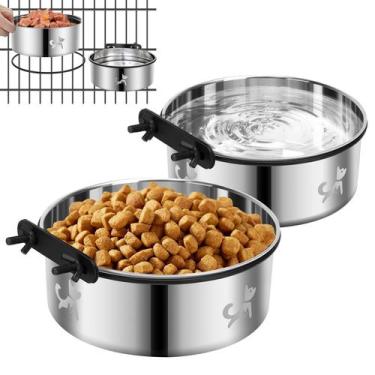 Imagem de Dog Crate Bowls, pacote com 2 unidades, SSawCasa, aço inoxidável, sem 