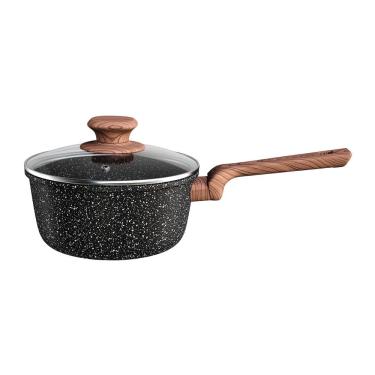 Imagem de Panela com Tampa ColorStone Wooden 18 cm - Preta - Euro Home