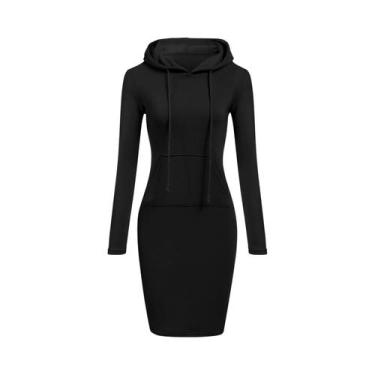 Imagem de Vestido Com Capuz Feminino Vestido De Moletom De Outono Roupas Feminin