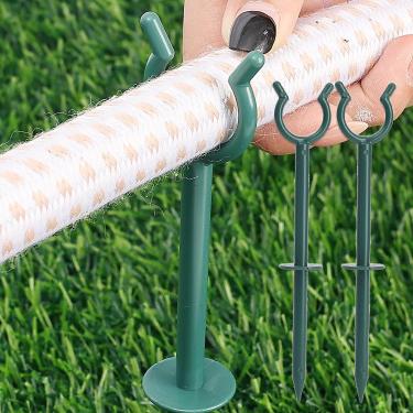 Imagem de Estacas de guia de mangueira de jardim, suporte de mangueira resistente para proteção de gramado e plantas, suporte de imersão de quintal durável e sem dobras (2 peças)