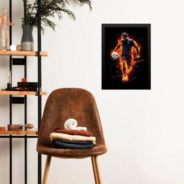 Imagem de Quadro Gravura Jogador Futebol 33X24Cm - Com Vidro