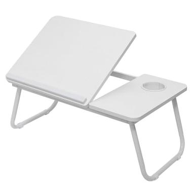 Imagem de SUPORTE PARA NOTEBOOK MESA EM MADEIRA CAMA AJUSTAVEL MULTIFUNCIONAL SOFA APOIO DOBRAVEL BRANCA