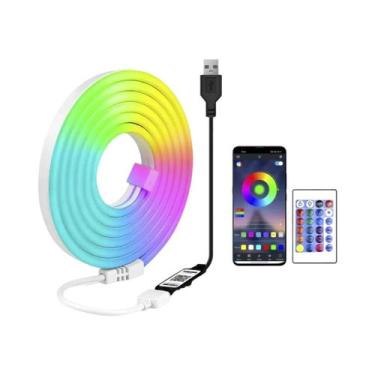 Imagem de Fita De Luz Neon LED RGB Flexível, À Prova d'Água, Dimerizável, Contro