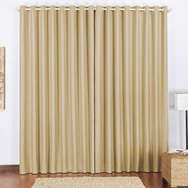 Imagem de Cortina Blackout 2,00M X 1,70M Avelã Tecido Blackout Corta Luz Sala Ou Quarto